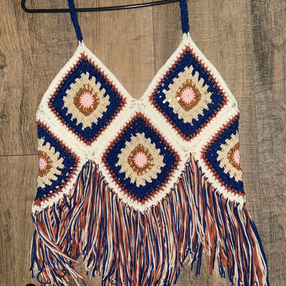 woven boutique crop top